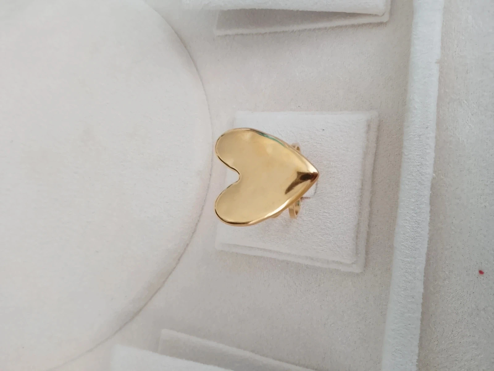 Bague coeur en acier inoxydable doré – photo 2